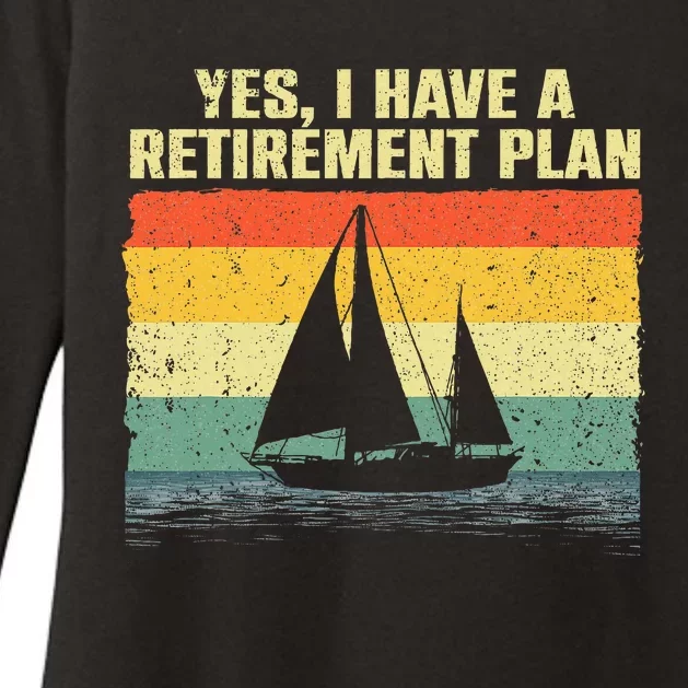 Cool Sailing Retirement Plan Boating Sailboat Womens CVC Long Sleeve Shirt