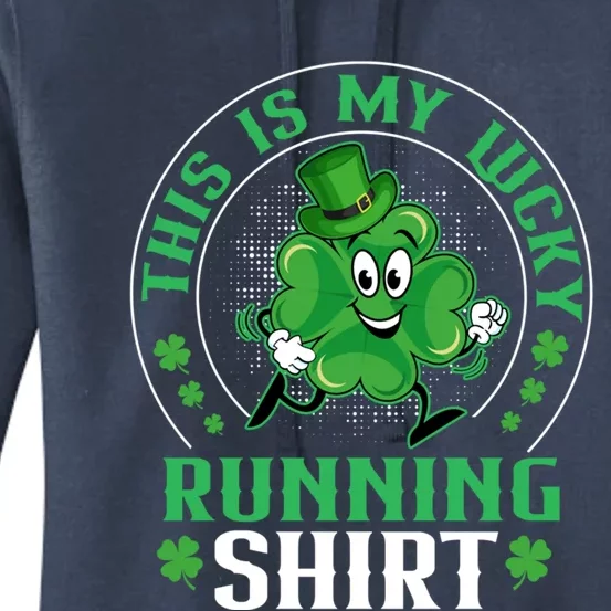 Cute Shamrock Running St Patricks Day Lucky Running Team Gift Women's Pullover Hoodie