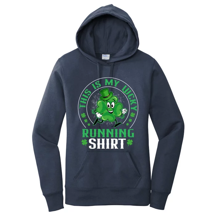 Cute Shamrock Running St Patricks Day Lucky Running Team Gift Women's Pullover Hoodie