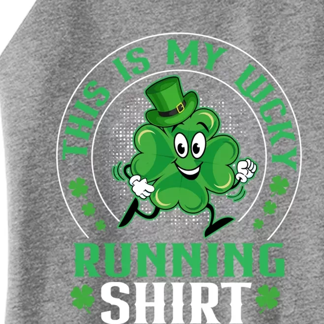 Cute Shamrock Running St Patricks Day Lucky Running Team Gift Women’s Perfect Tri Rocker Tank