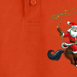 Cowboy Santa Riding A Horse Christmas Funny Dry Zone Grid Performance Polo