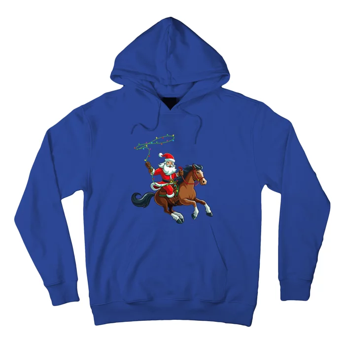 Cowboy Santa Riding A Horse Christmas Funny Hoodie