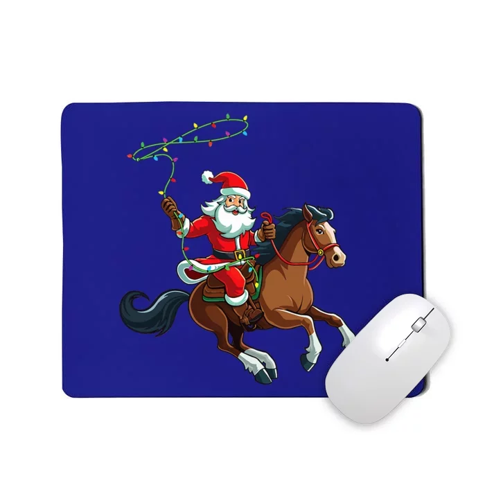 Cowboy Santa Riding A Horse Christmas Funny Mousepad