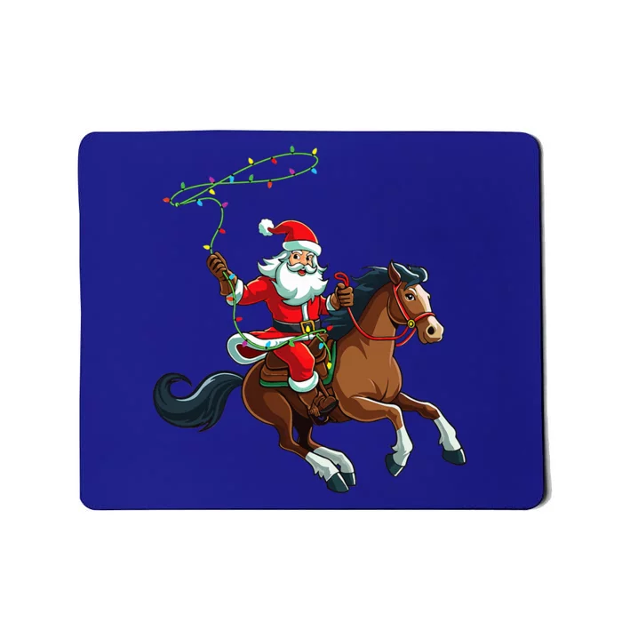 Cowboy Santa Riding A Horse Christmas Funny Mousepad