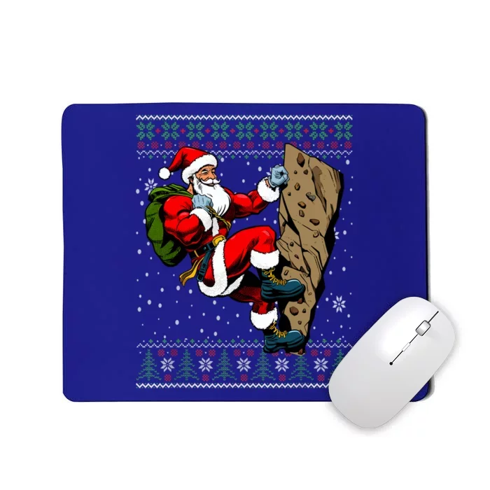 Christmas Santa Rock Climbing Ugly Christmas Sweater Gift Mousepad