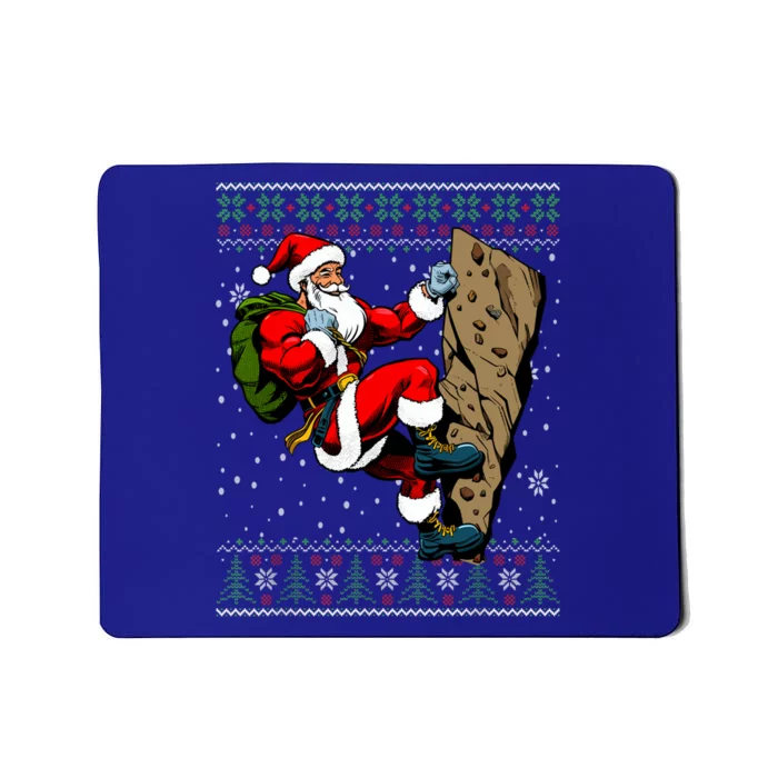 Christmas Santa Rock Climbing Ugly Christmas Sweater Gift Mousepad