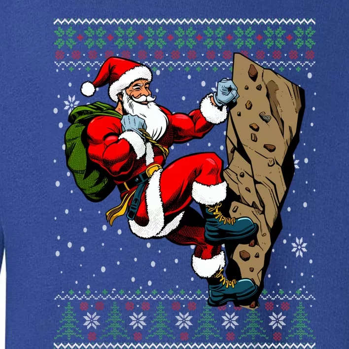 Christmas Santa Rock Climbing Ugly Christmas Sweater Gift Toddler Sweatshirt