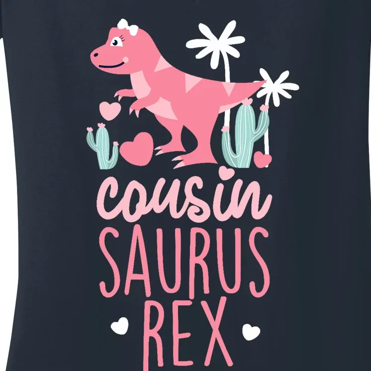 Cousin Saurus Rex Dinosaur Women's V-Neck T-Shirt