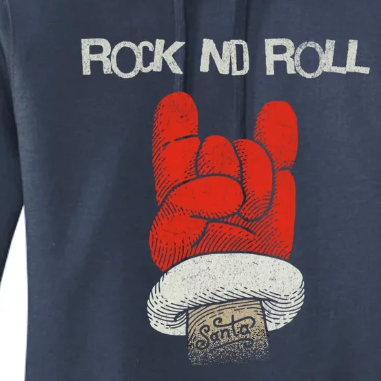 Christmas Santa Rock Nd Roll Music Lovers Christmas Costume Gift Women's Pullover Hoodie