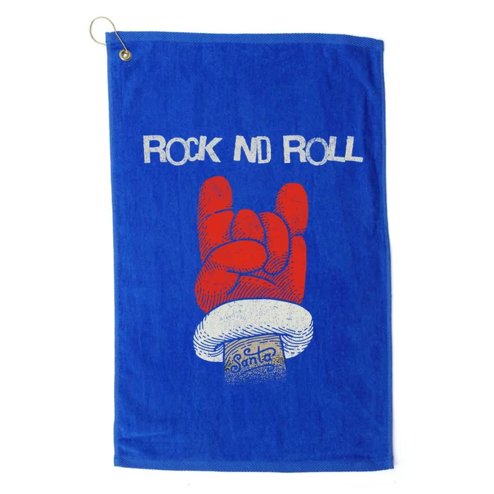 Christmas Santa Rock Nd Roll Music Lovers Christmas Costume Gift Platinum Collection Golf Towel