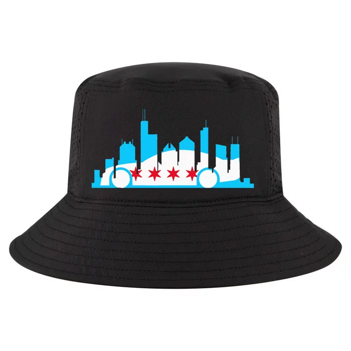 Chicago Skyline Race Car Chicago Flag Cool Comfort Performance Bucket Hat