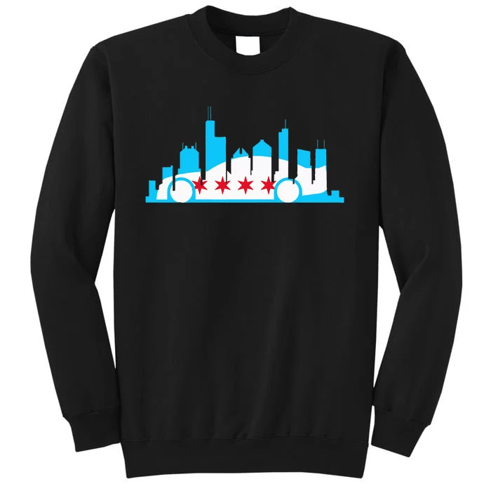 Chicago Skyline Race Car Chicago Flag Tall Sweatshirt