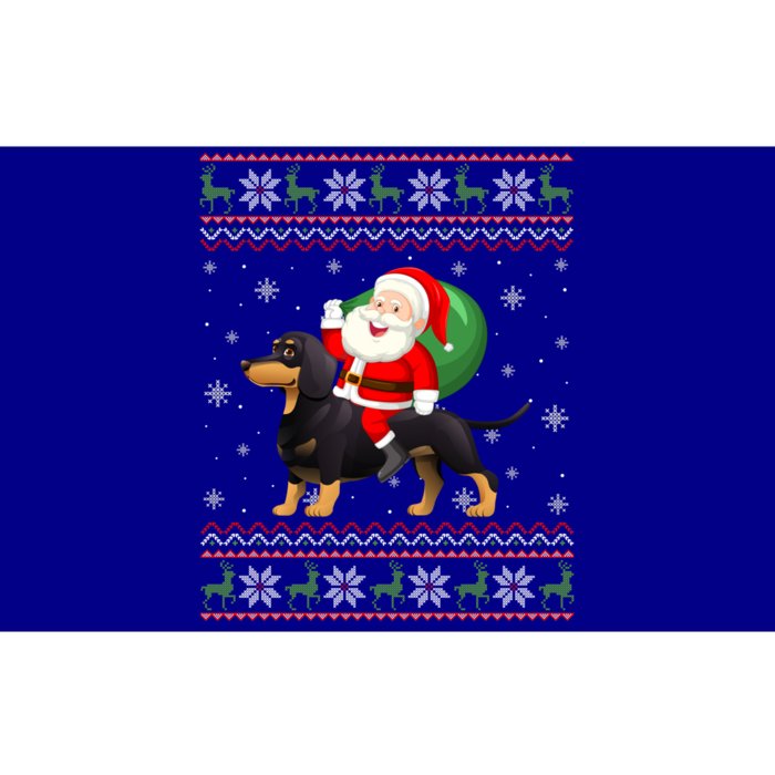 Christmas Santa Riding Dachshund Dog Funny Ugly Xmas Sweater Great Gift Bumper Sticker