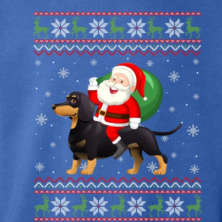 Christmas Santa Riding Dachshund Dog Funny Ugly Xmas Sweater Great Gift Toddler Hoodie