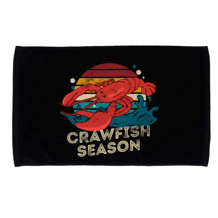 Crawfish Season Retro Crawfish Boil Love Crayfish Seafood Gift Microfiber Hand Towel