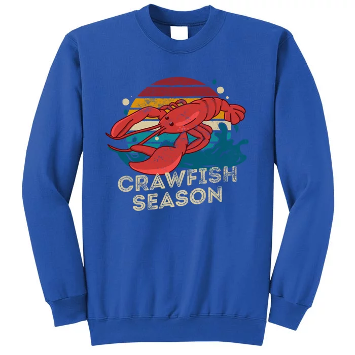 Crawfish Season Retro Crawfish Boil Love Crayfish Seafood Gift Tall Sweatshirt