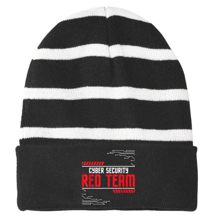 Cyber Security Red Team Computer Engineer Hacker Hacking Striped Beanie with Solid Band