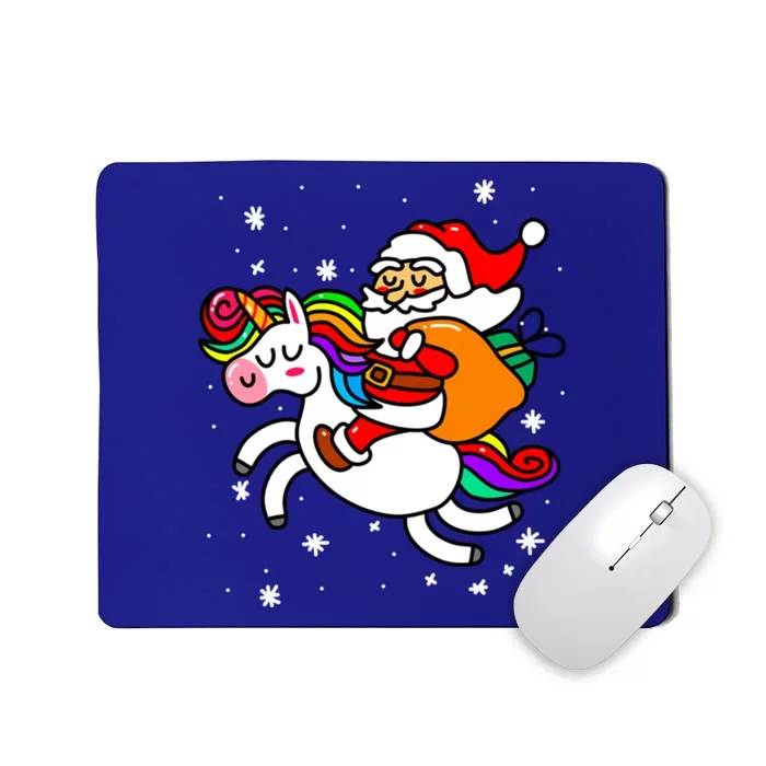 Christmas Santa Riding Unicorn Xmas Gift Funny Gift Mousepad