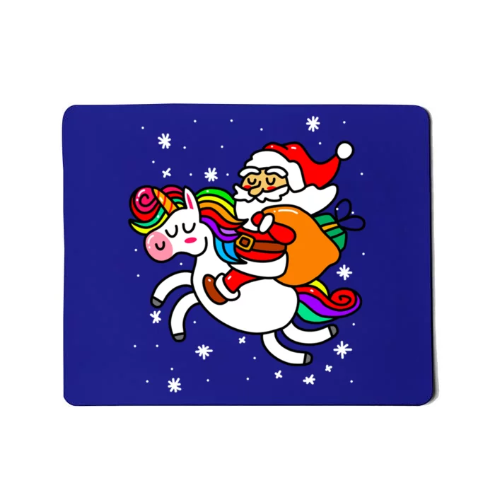 Christmas Santa Riding Unicorn Xmas Gift Funny Gift Mousepad