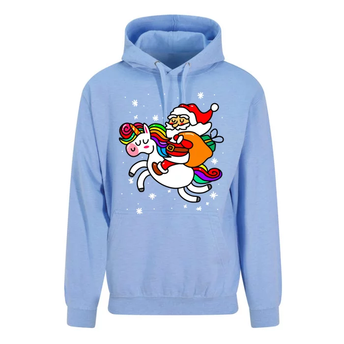 Christmas Santa Riding Unicorn Xmas Gift Funny Gift Unisex Surf Hoodie