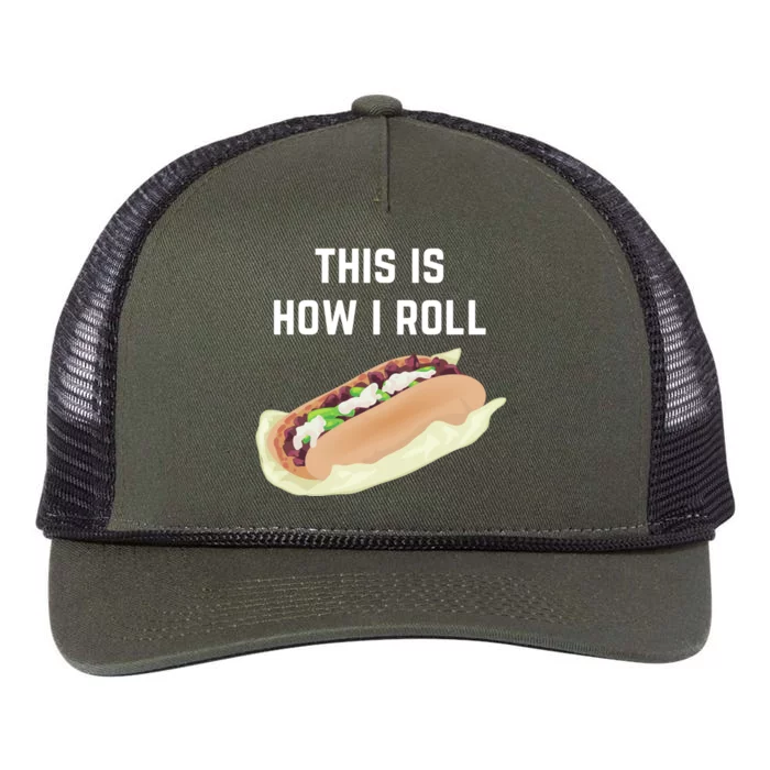 Cheese Steak Roll This Is How I Roll Gift Retro Rope Trucker Hat Cap