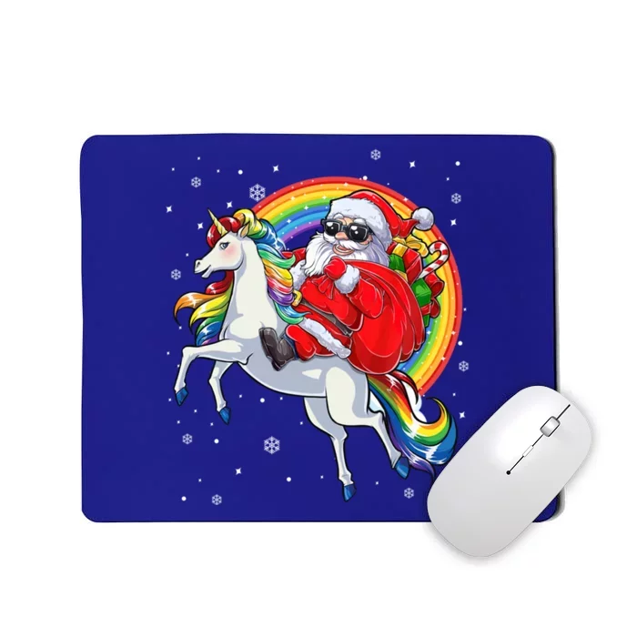 Christmas Santa Riding Unicorn Xmas Gift Meaningful Gift Mousepad