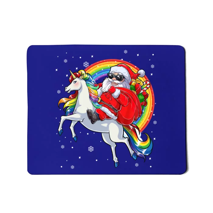 Christmas Santa Riding Unicorn Xmas Gift Meaningful Gift Mousepad