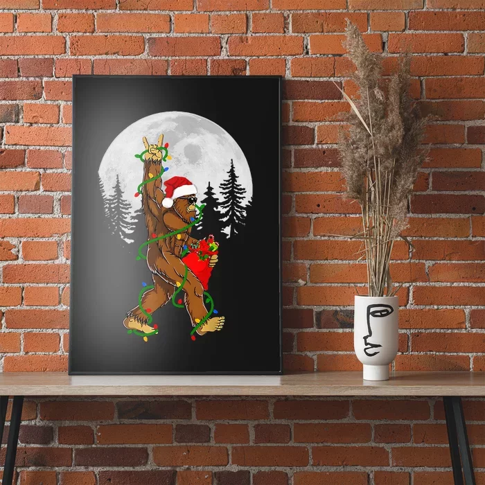 Christmas Sasquatch Rock Roll Carrying Bag Gifts Bigfoot Poster