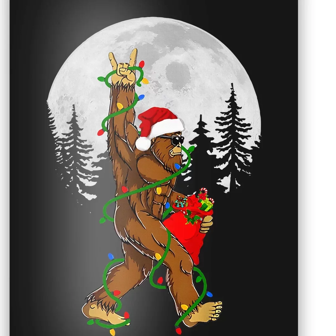 Christmas Sasquatch Rock Roll Carrying Bag Gifts Bigfoot Poster