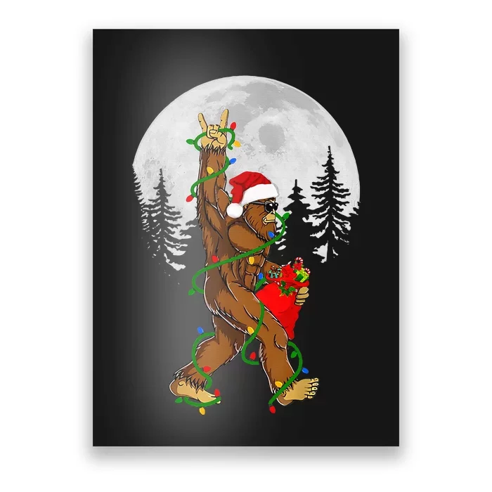 Christmas Sasquatch Rock Roll Carrying Bag Gifts Bigfoot Poster