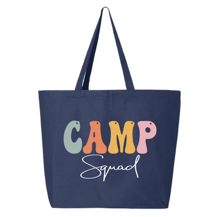 Camp Squad Retro Groovy Vintage Happy First Day Of School Gift 25L Jumbo Tote