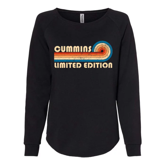 Cummins Surname Retro Vintage 80s 90s Birthday Reunion Womens California Wash Sweatshirt