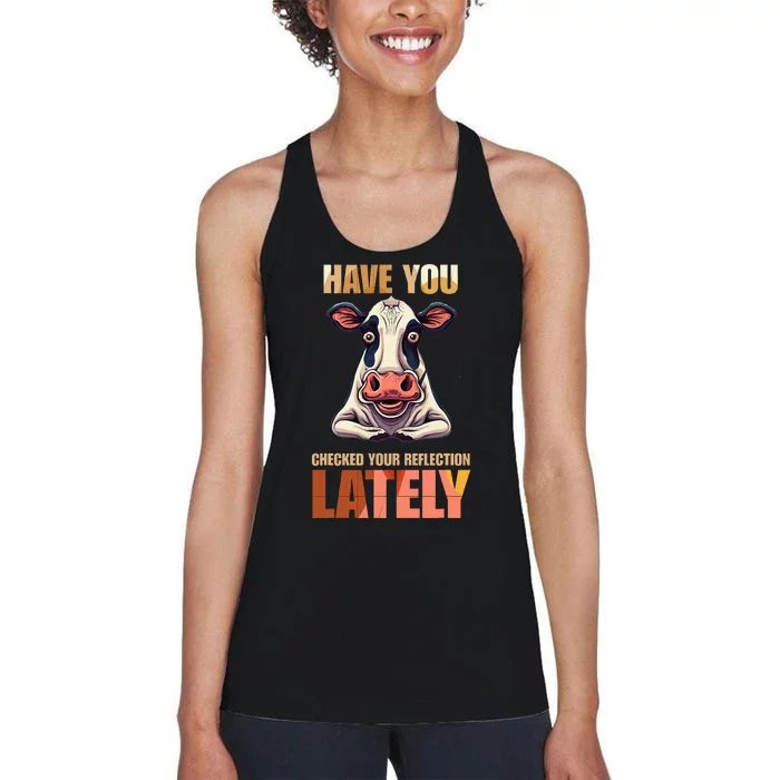 Cocky Sarcastic Rude Arrogant Cow Conceited Women's Racerback Tank