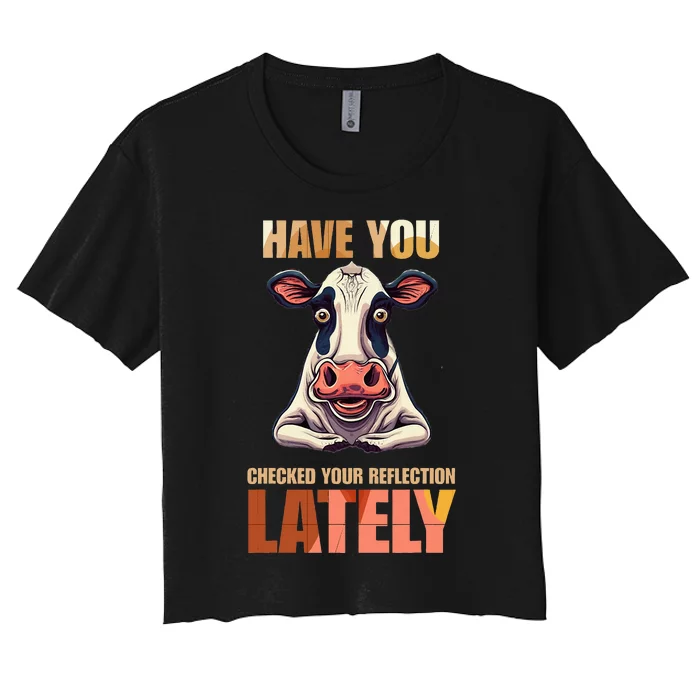 Cocky Sarcastic Rude Arrogant Cow Conceited Women's Crop Top Tee