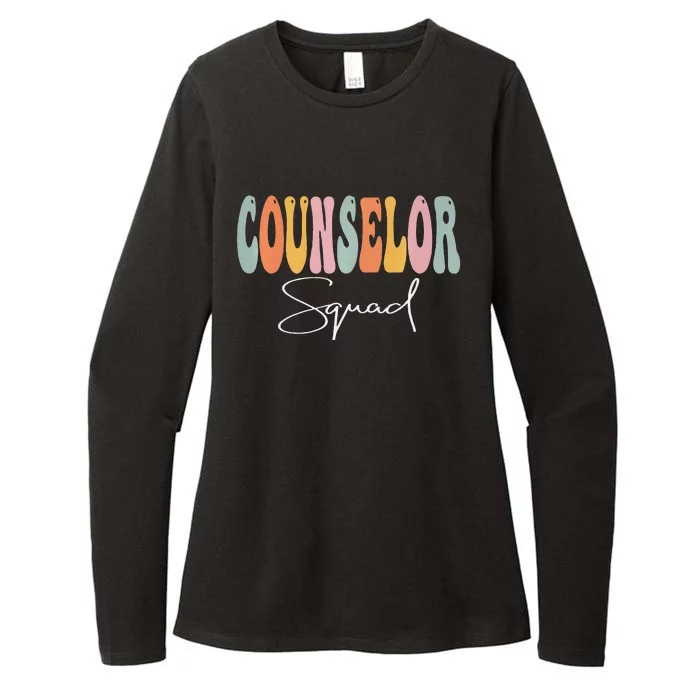 Counselor Squad Retro Groovy Funny Happy First Day Of School Premium Womens CVC Long Sleeve Shirt