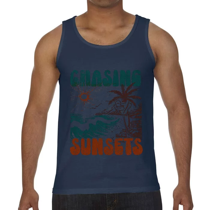 Chasing Sunsets Retro Summer Sublimation Comfort Colors® Tank Top