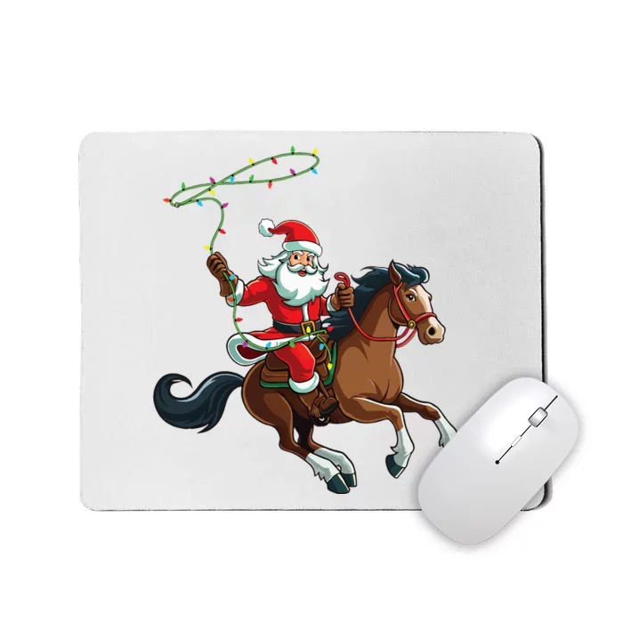 Cowboy Santa Riding A Horse Christmas Funny Mousepad