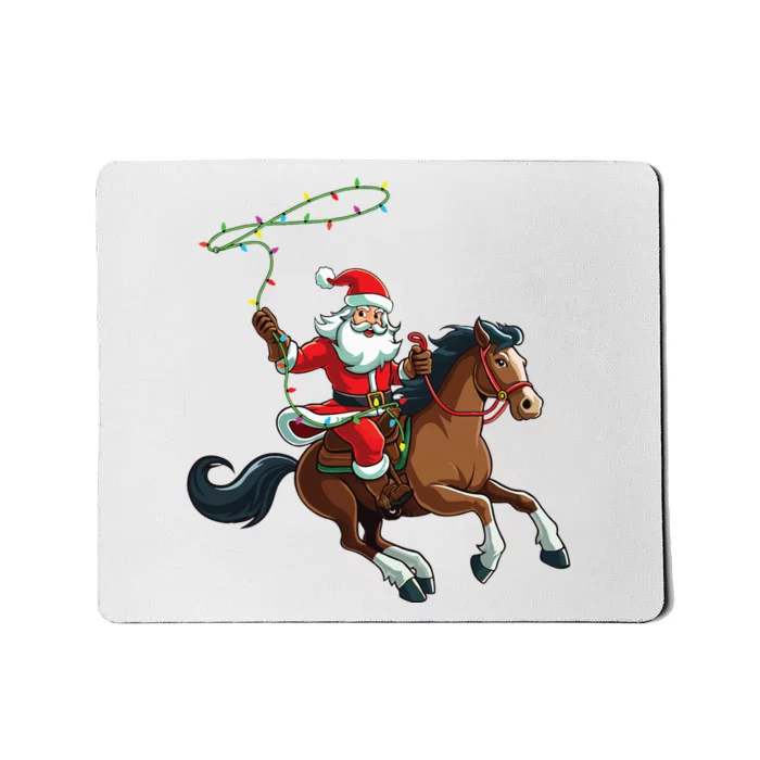 Cowboy Santa Riding A Horse Christmas Funny Mousepad