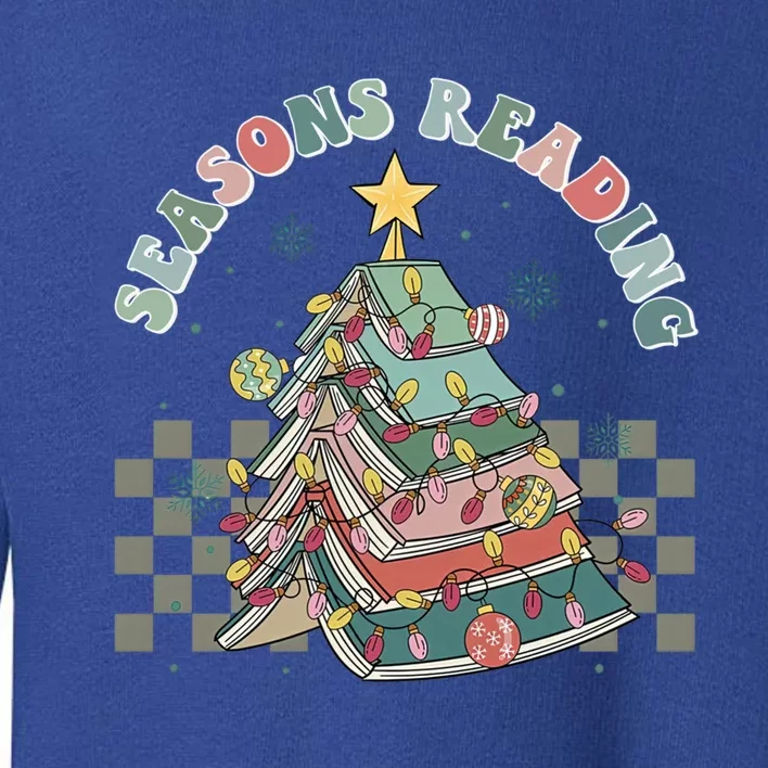 Christmas Seasons Reading Retro Book Tree Lights Xmas Reader Gift Toddler Sweatshirt