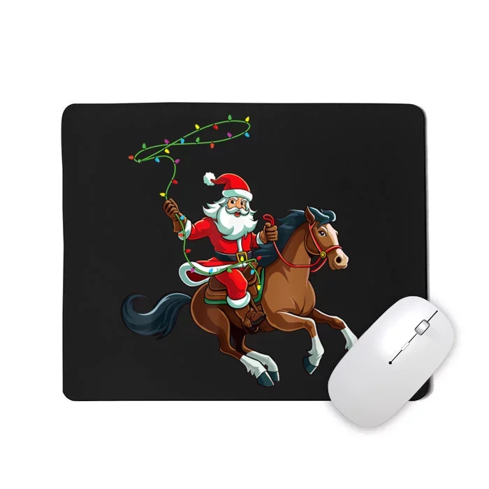 Cowboy Santa Riding A Horse Christmas Funny Mousepad