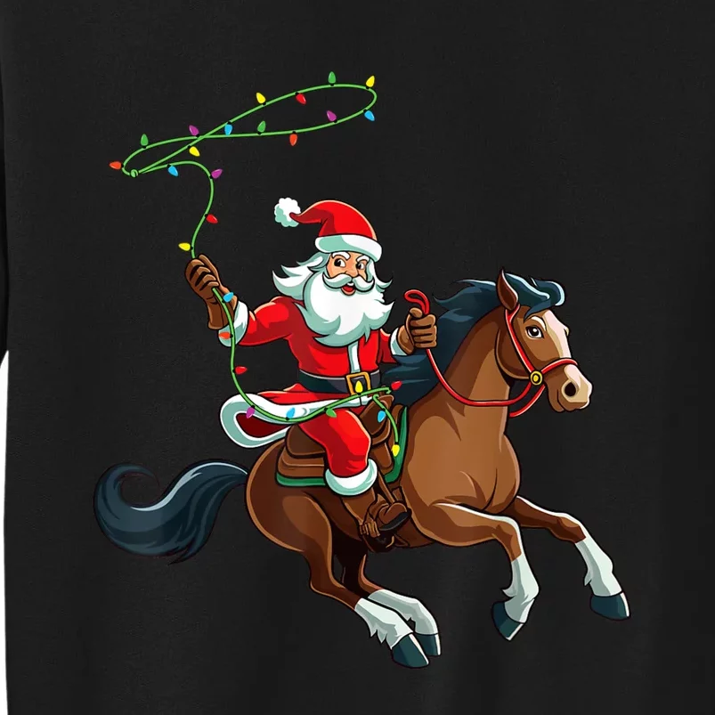 Cowboy Santa Riding A Horse Christmas Funny Tall Sweatshirt