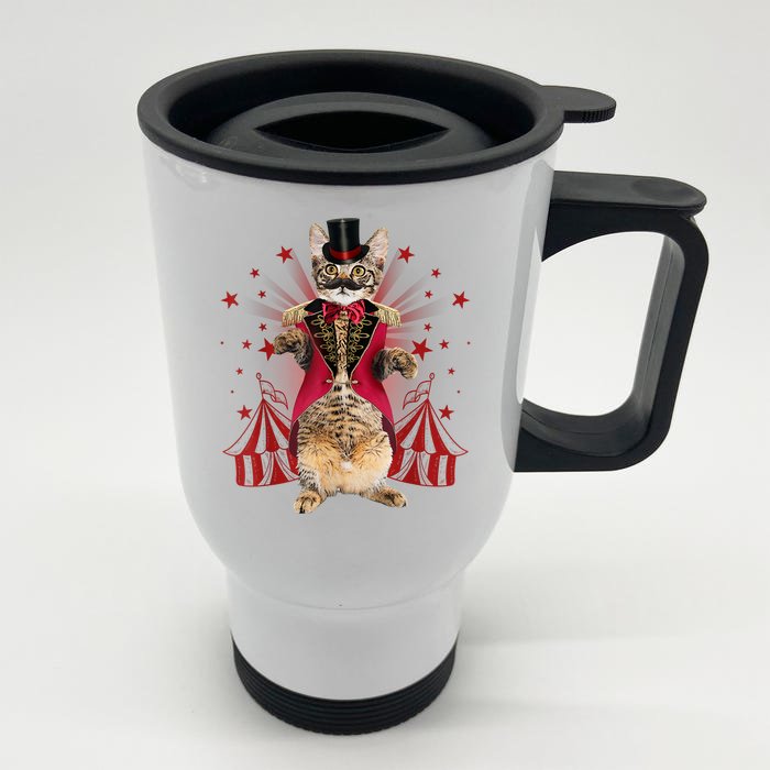 Circus S Ringmaster Cat Ringmaster Costume Front & Back Stainless Steel Travel Mug