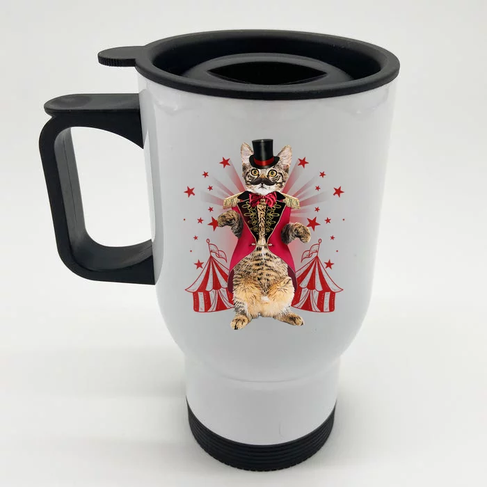 Circus S Ringmaster Cat Ringmaster Costume Front & Back Stainless Steel Travel Mug