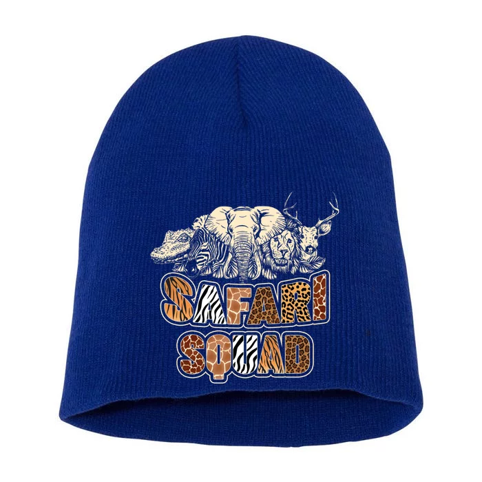 Cool Safari Squad African Family Summer Vacation Gift Short Acrylic Beanie