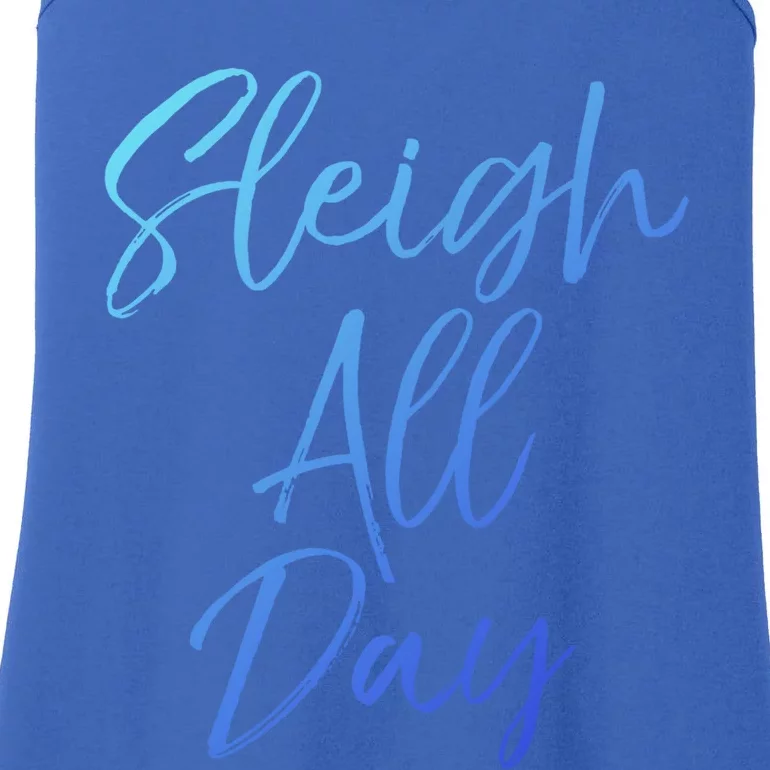 Cute Snow Sledding Quote Winter Sleigh All Day Gift Ladies Essential Tank