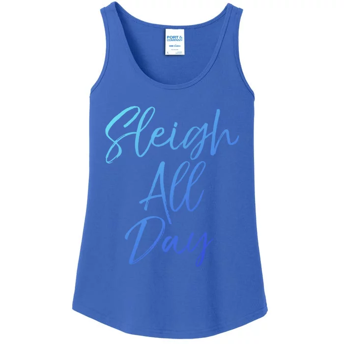 Cute Snow Sledding Quote Winter Sleigh All Day Gift Ladies Essential Tank