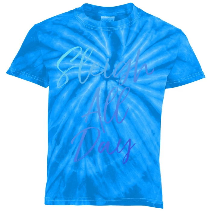 Cute Snow Sledding Quote Winter Sleigh All Day Gift Kids Tie-Dye T-Shirt