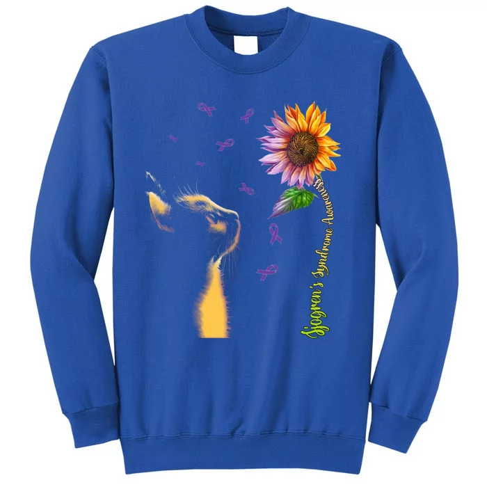 Cat Sunflower Sjogren's Syndrome Awareness Gift Sweatshirt