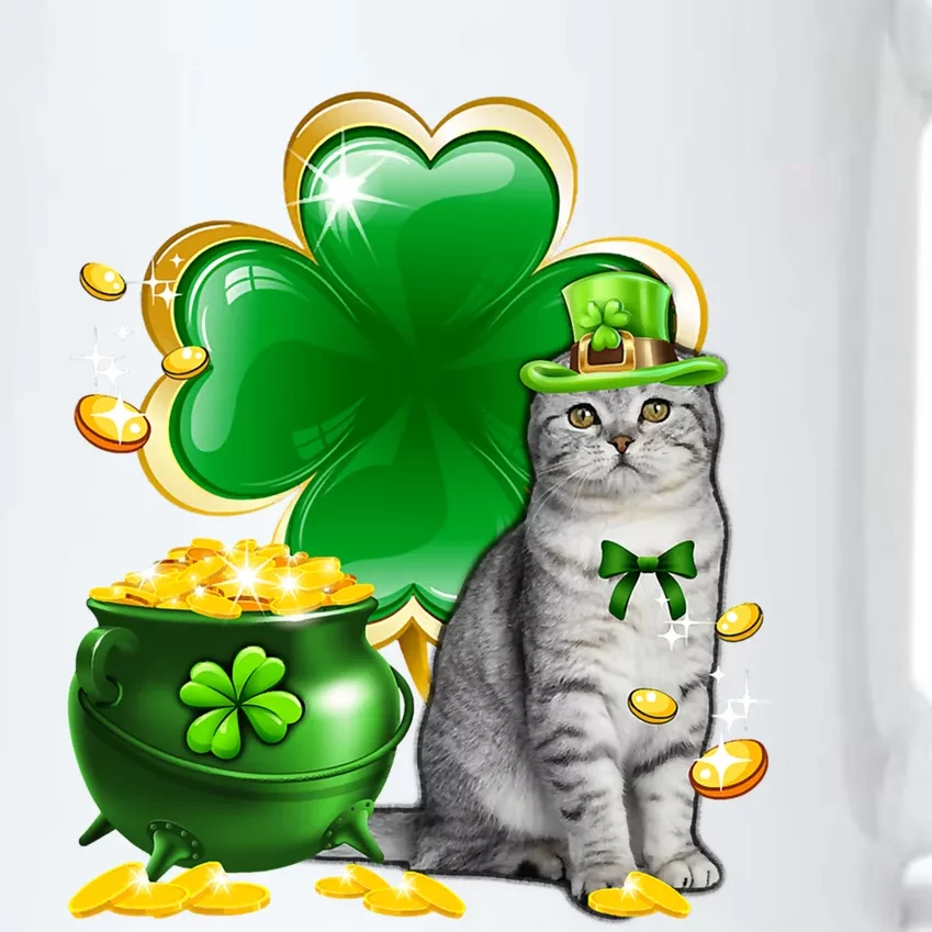 Cat Shamrock St Patricks Day Cat Irish Gift Cute Gift Black Color Changing Mug