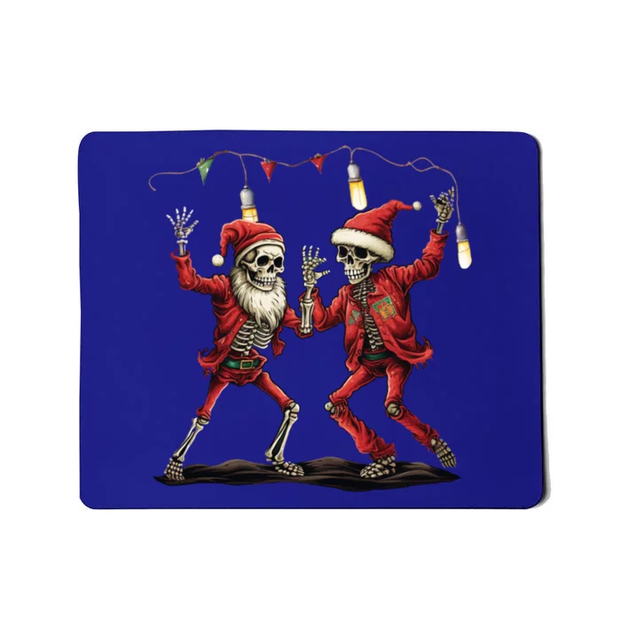 Christmas Skeleton Santa Claus Dancing Santa Hat Xmas Lights Gift Mousepad